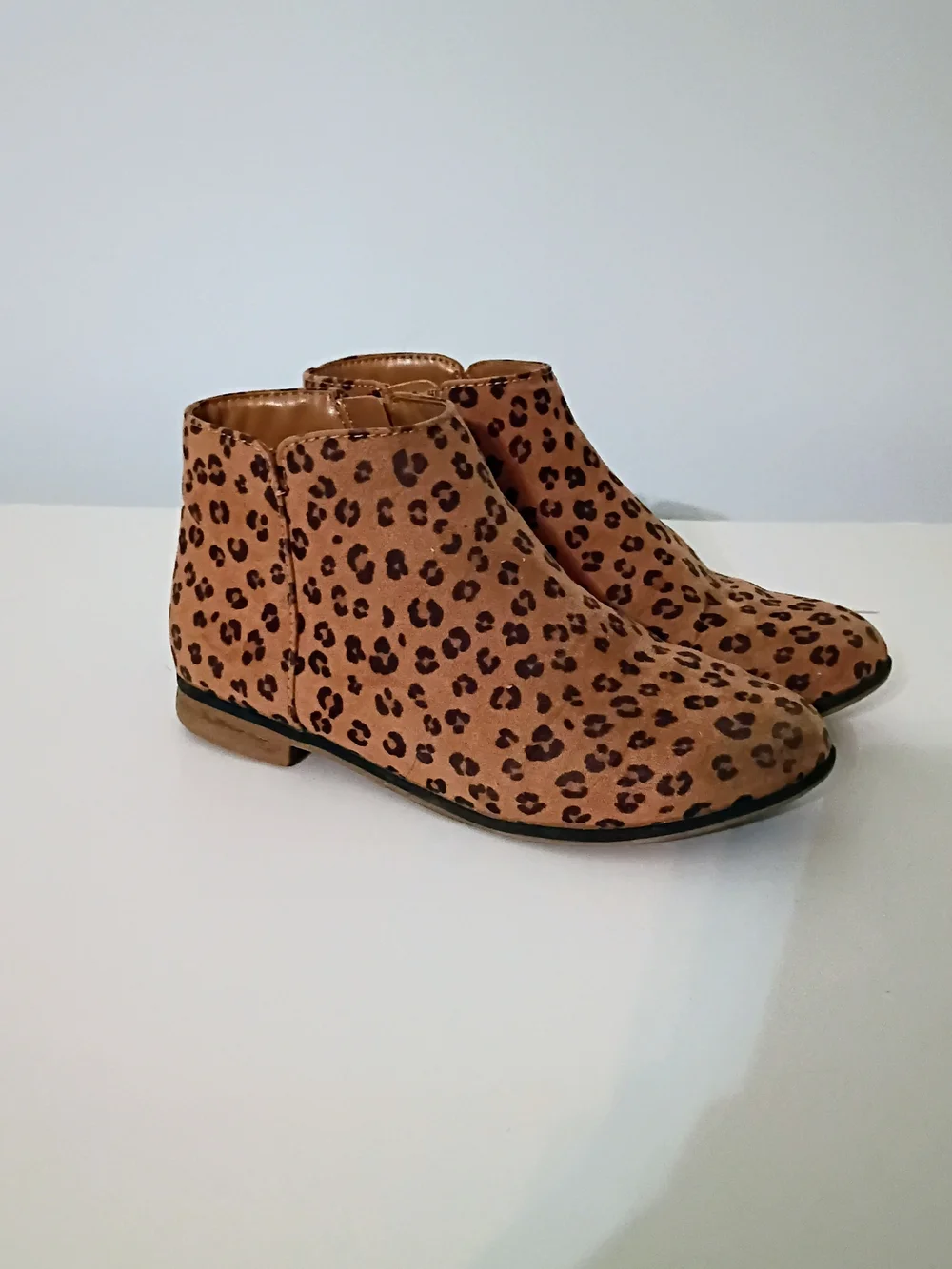 Cat & Jack Leopard Print Ankle Boots – Brown/Black